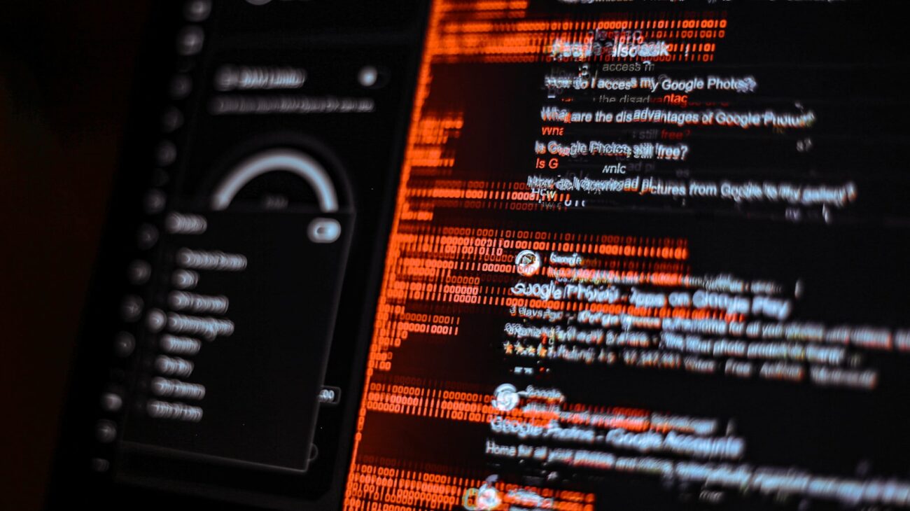 a close up of a computer screen with code code on it